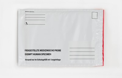 Versandtaschen fr freigestellte Proben : 200 x 300 + 50 mm